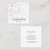 キュートモダンホワイト《写真》ぼけ味グリッタースクエア スクエア名刺 (正面/裏面)