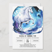 キュートモダンポニー誕生日 招待状 (正面)