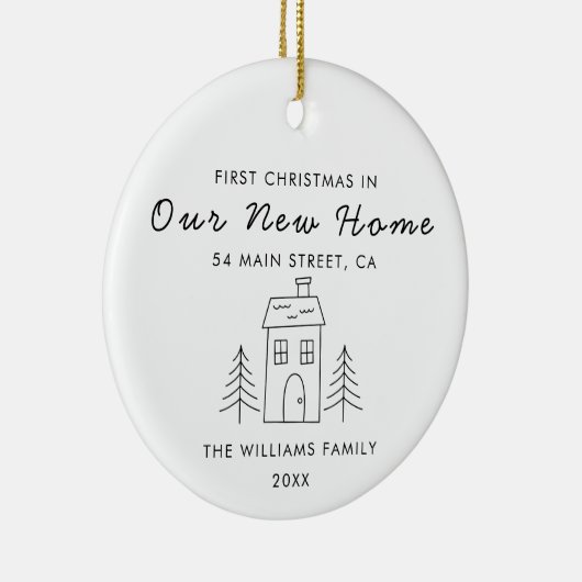 キュートモダンミニマル初めてのクリスマスニューホーム セラミックオーナメント (右)