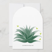 キュートモダンライムグリーン多肉性アロエ結婚ズ 招待状 (裏面)