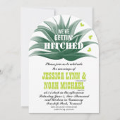 キュートモダンライムグリーン多肉性アロエ結婚ズ 招待状 (正面)