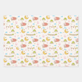 キュートモダンラカラフルマダーンEid Mubarakハッピーイード ラッピングペーパーシート (正面3)