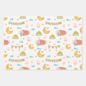 キュートモダンラカラフルマダーンEid Mubarakハッピーイード ラッピングペーパーシート (正面)