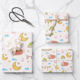 キュートモダンラカラフルマダーンEid Mubarakハッピーイード ラッピングペーパーシート