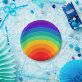 キュートモダンレインボー誕生日 ペーパープレート (パーティー)