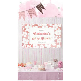 キュートモダンレトロピンクデイジーフローラ ラウンドシール