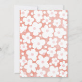 キュートモダンレトロピンクデイジーフローラ 招待状 (裏面)