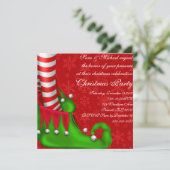 キュートモダン小妖精や小人シューズクリスマスパーティの招待状 招待状 (スタンド正面)