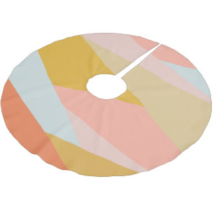 キュートモダン幾何カラーブロックパ自然ステル ブラッシュドポリエステルツリースカート