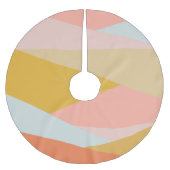 キュートモダン幾何カラーブロックパ自然ステル ブラッシュドポリエステルツリースカート (正面)