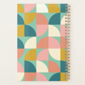 キュートモダン幾何形状ティール(緑がかった色)パーソナライズされた プランナー手帳 (裏面)