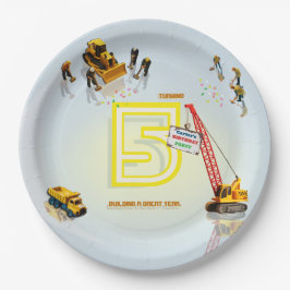 キュートモダン建築トラックテーマ紙プレート ペーパープレート