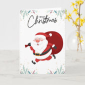 キュートモダン漫画メリーおもしろいクリスマスフェスティバル カード (黄色い花)