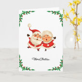 キュートモダン漫画メリーおもしろいクリスマスフェスティバル カード (黄色い花)