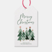 キュートモダン素朴なクリスマスツリー ギフトタグ (正面)