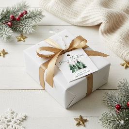 キュートモダン素朴なクリスマスツリー フェイバータグ