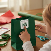 キュートモダン素朴クリスツリータイポグラフィ スクエアシール