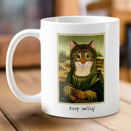 キュートモナリサキャットカスタム文字 コーヒーマグカップ
