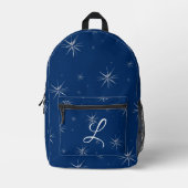 キュートモノグラムの星空の夜 プリントバックパック (正面)