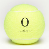 キュートモノグラムスクリプト名前をカスタムするパーソナライズされた文字 テニスボール (正面)