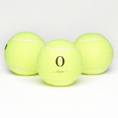 キュートモノグラムスクリプト名前をカスタムするパーソナライズされた文字 テニスボール (マルチ)