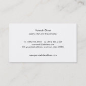 キュートモノグラムペストリーシェフベーカリーシャルボード 名刺 (裏面)