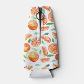 キュートモノグラム水彩ミカン柑橘類フルーツ ボトルクーラー (裏面)