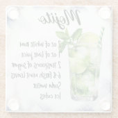 キュートモヒトカクテルレシピ ガラスコースター (裏面)