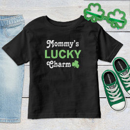キュートモミーラッキーチャームグリーンSt patricks day トドラーTシャツ