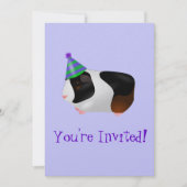 キュートモルモット誕生日招待状 招待状 (正面)