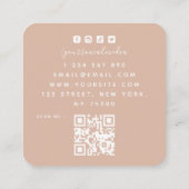 キュートモンキーおもしろいレインボーベビーブティお洒落ック スクエア名刺 (裏面)