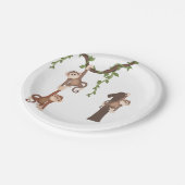 キュートモンキーズキッドの1歳の誕生日紙プレート ペーパープレート (アングル)