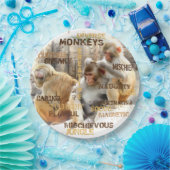 キュートモンキーズタイポグラフィアート ペーパープレート (パーティー)