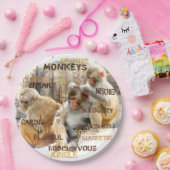 キュートモンキーズタイポグラフィアート ペーパープレート (パーティー)