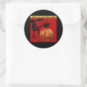 キュートモンキー中国のイヤー〔占星術の〕十二宮図誕生日ラウンドS ラウンドシール (バッグ)