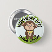 キュートモンキー誕生日 缶バッジ (正面&裏面)