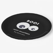 キュートモンスターズアイボールハッピーハローウィン白黒 ペーパープレート (アングル)