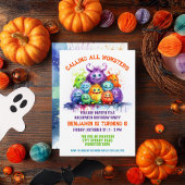 キュートモンスターズ子供の誕生日パーティの招待状 招待状