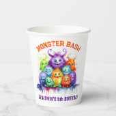 キュートモンスターズ子供の誕生日パーティー紙カップ 紙コップ (裏面)