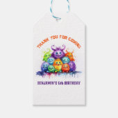 キュートモンスターズ子供の誕生日メッセージカード ギフトタグ (正面)