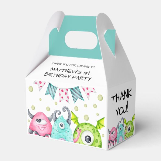 キュートモンスターズ少年誕生日サンキューオフィードボックス フェイバーボックス (正面サイド)