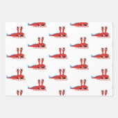 キュートモンスターズ男の赤ちゃん誕生日ベビーシャワー ラッピングペーパーシート (正面3)