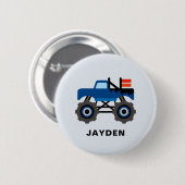 キュートモンスタートラック名前をカスタムするパーソナライズされたボーイズ 缶バッジ (正面&裏面)