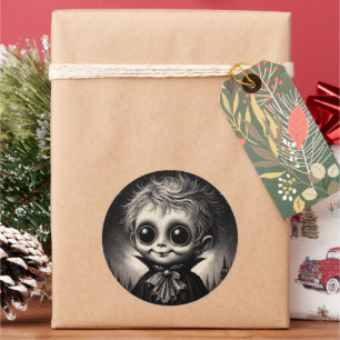 キュートモンスターホラー不気味アンティークイラストレーション ラウンドシール