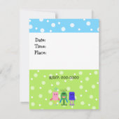 キュートモンスター誕生日招待状 招待状 (裏面)