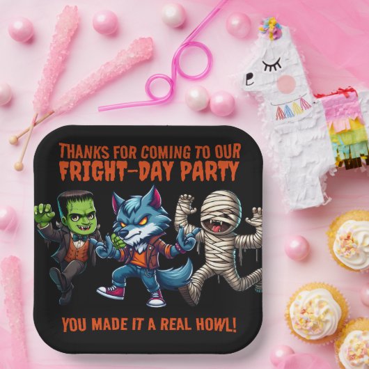 キュートモンテリフィックファライトデイハローウィンパーティ ペーパープレート (パーティー)