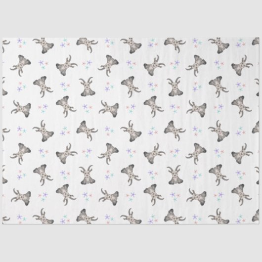 キュートヤギ農場動物納屋周囲の庭誕生日 薄葉紙 (正面)