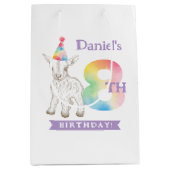 キュートヤートファームアニマルパステル8誕生日バッグ ミディアムペーパーバッグ (正面)