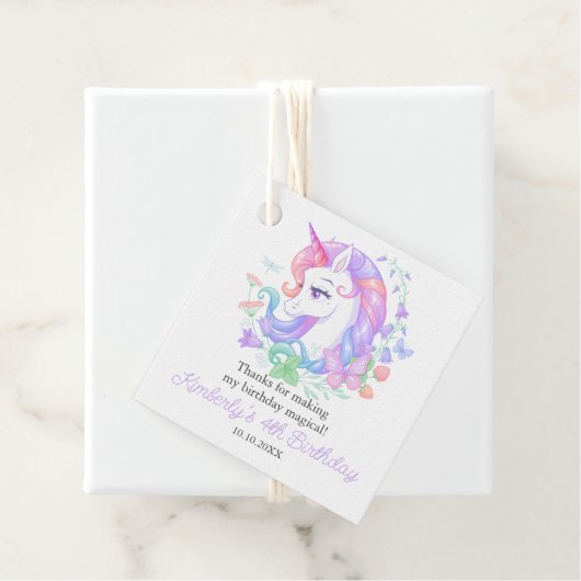 キュートユニコーンオールエイジズ子供の誕生日 フェイバータグ (インサイチュ)