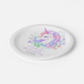 キュートユニコーンオールエイジズ子供の誕生日 ペーパープレート (アングル)